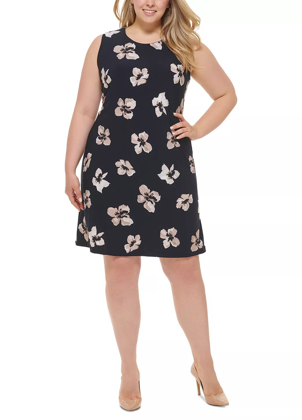 Синее кэжуал платье Tommy Hilfiger с цветочным принтом