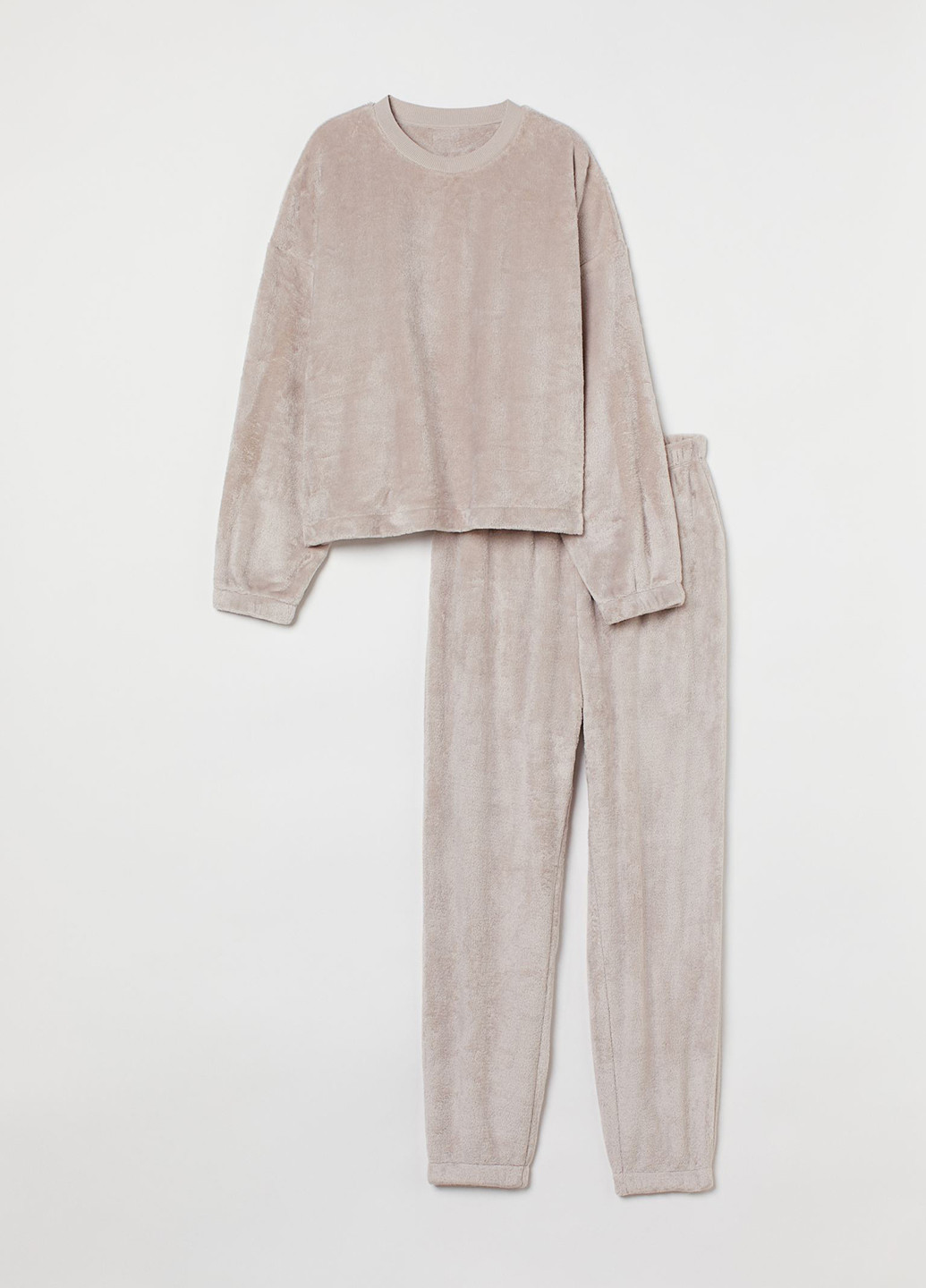 Светло-бежевая зимняя пижама (свитшот, брюки) H&M