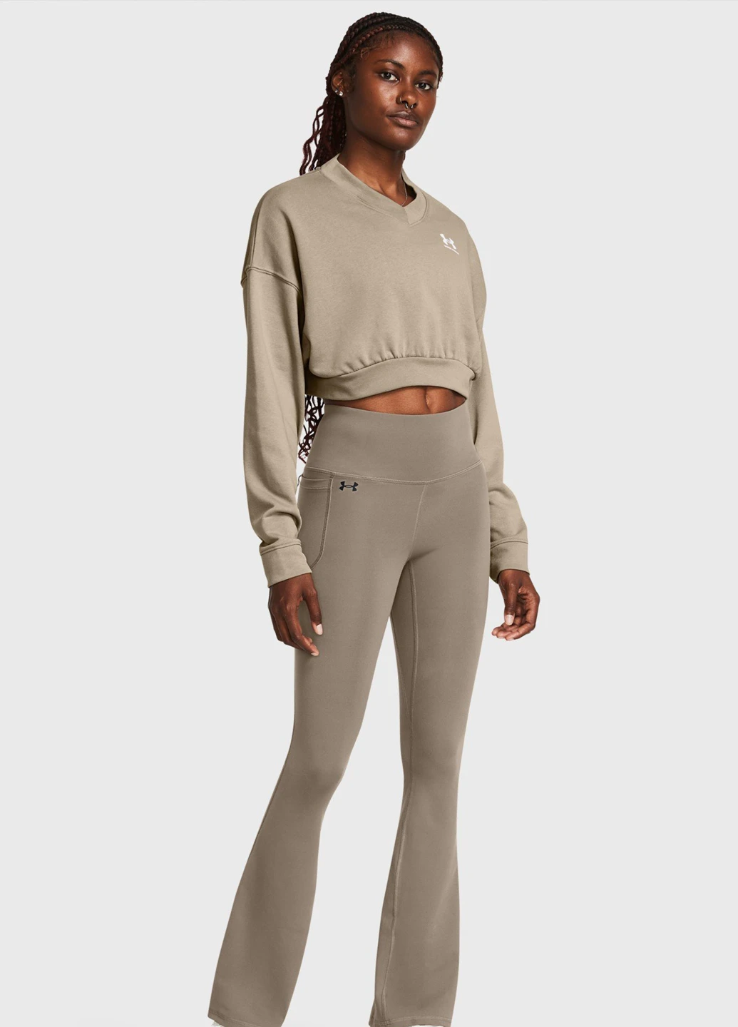 Бежевые летние леггинсы Under Armour