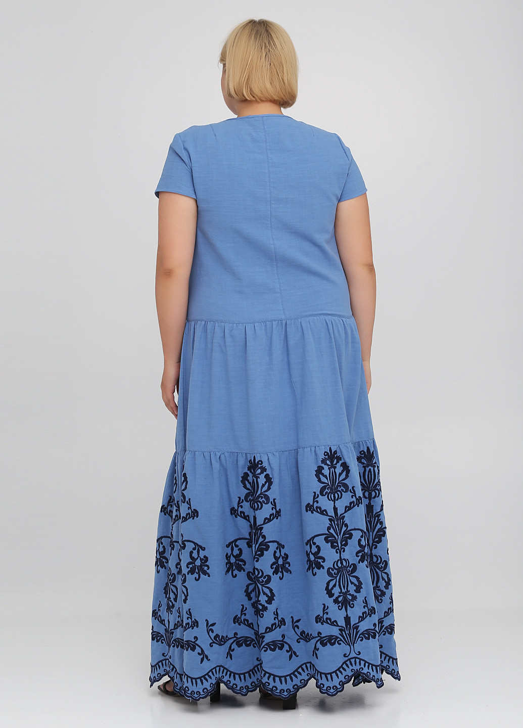 Темно-блакитна кежуал сукня Ruta-S з орнаментом