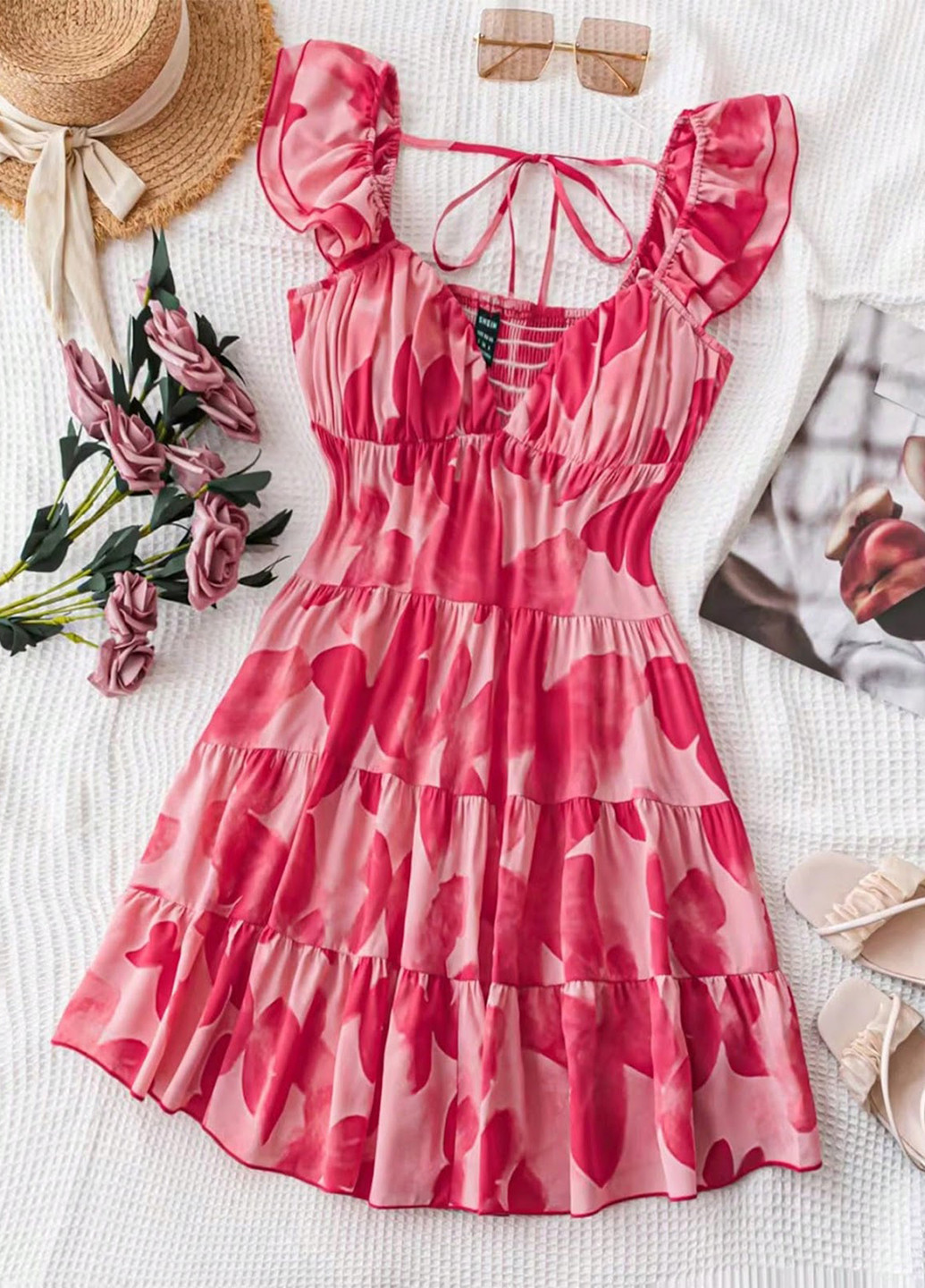 Комбінована кежуал сукня кльош SHEIN з абстрактним візерунком