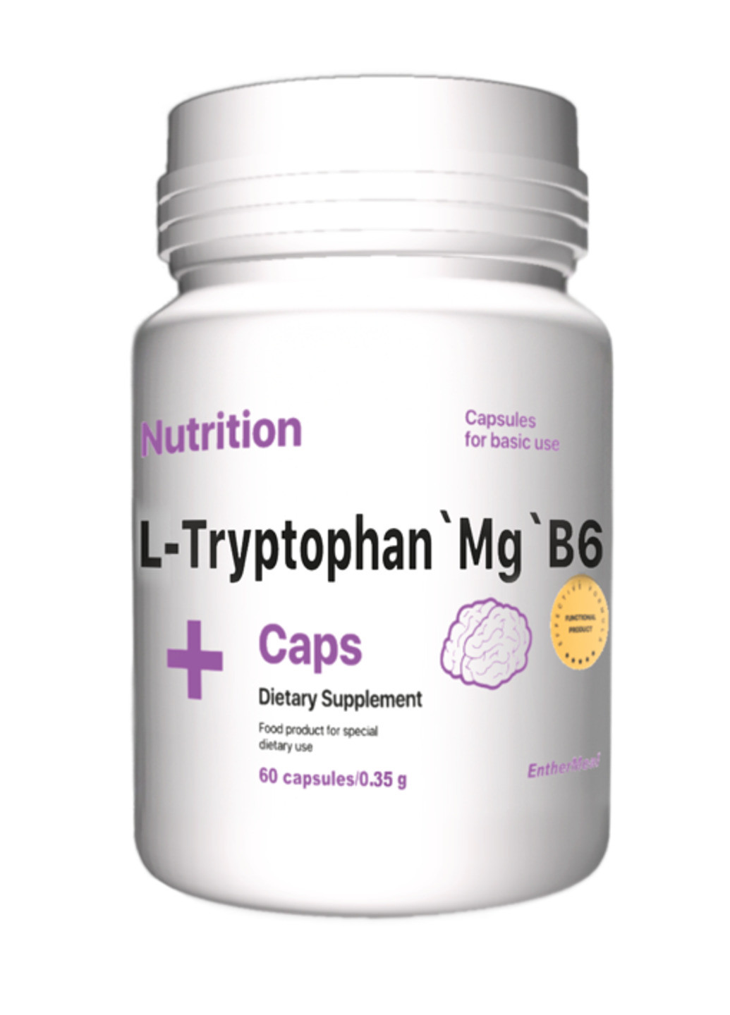 Антистрес комплекс L-Триптофан'Магний'B6 L-Tryptophan`Mg`B6 60 капсул EntherMeal капсули (222750952)