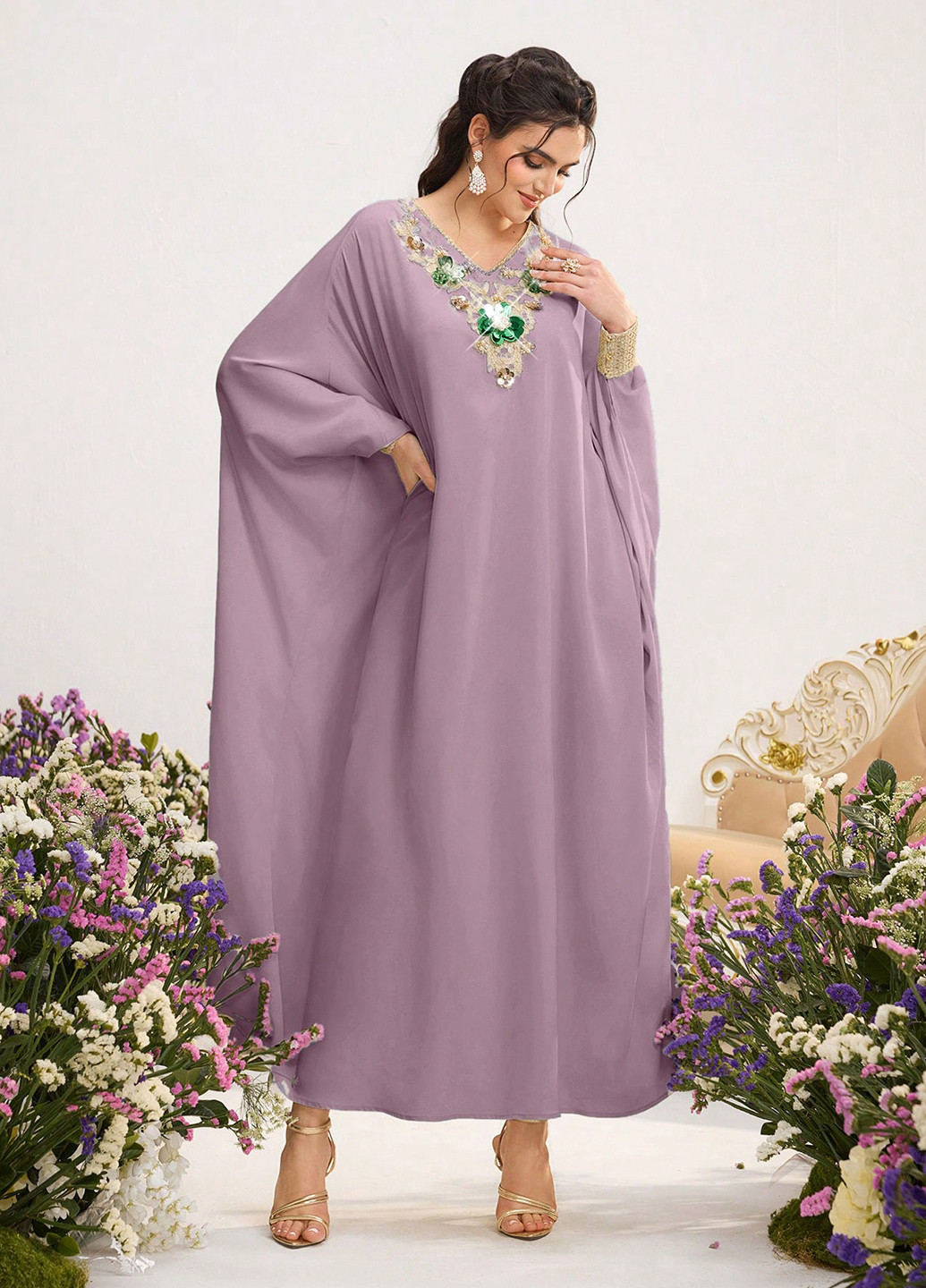 Світло-фіолетова кежуал сукня оверсайз SHEIN однотонна