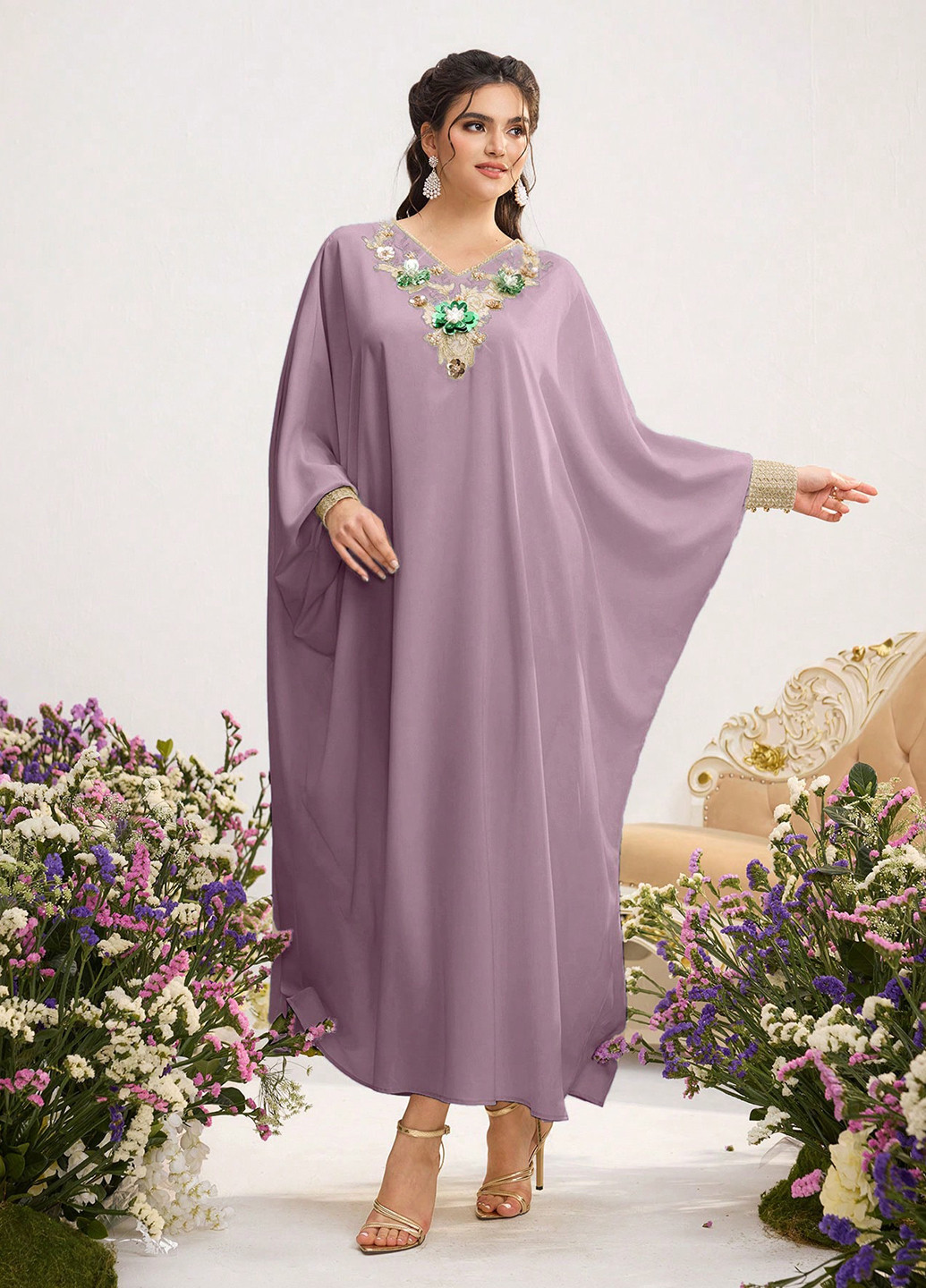 Світло-фіолетова кежуал сукня оверсайз SHEIN однотонна