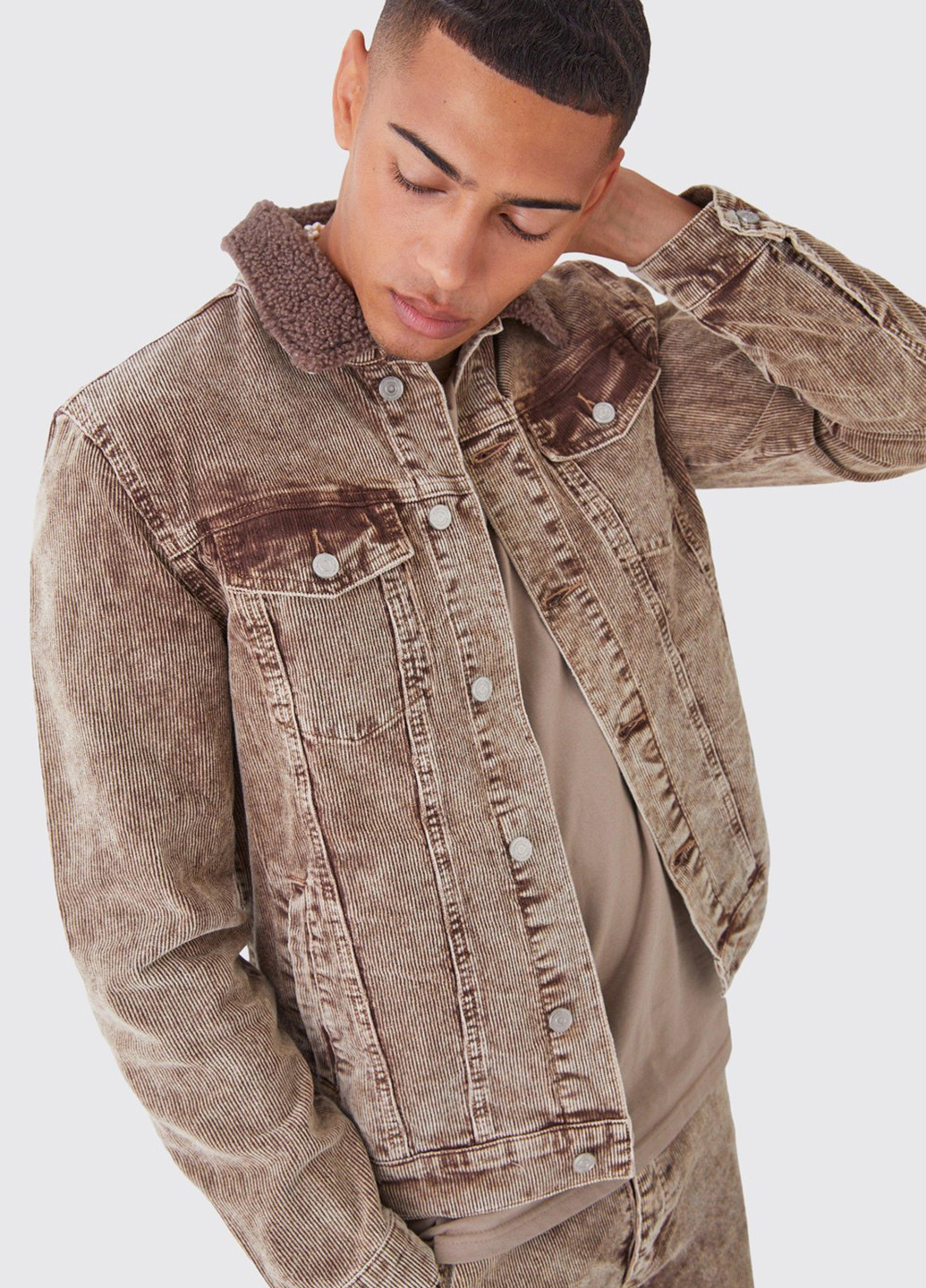 Коричнева демісезонна куртка Boohoo