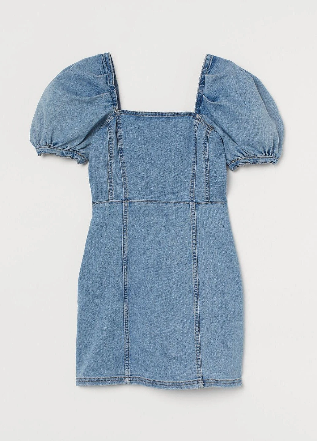 Синее платье H&M однотонное
