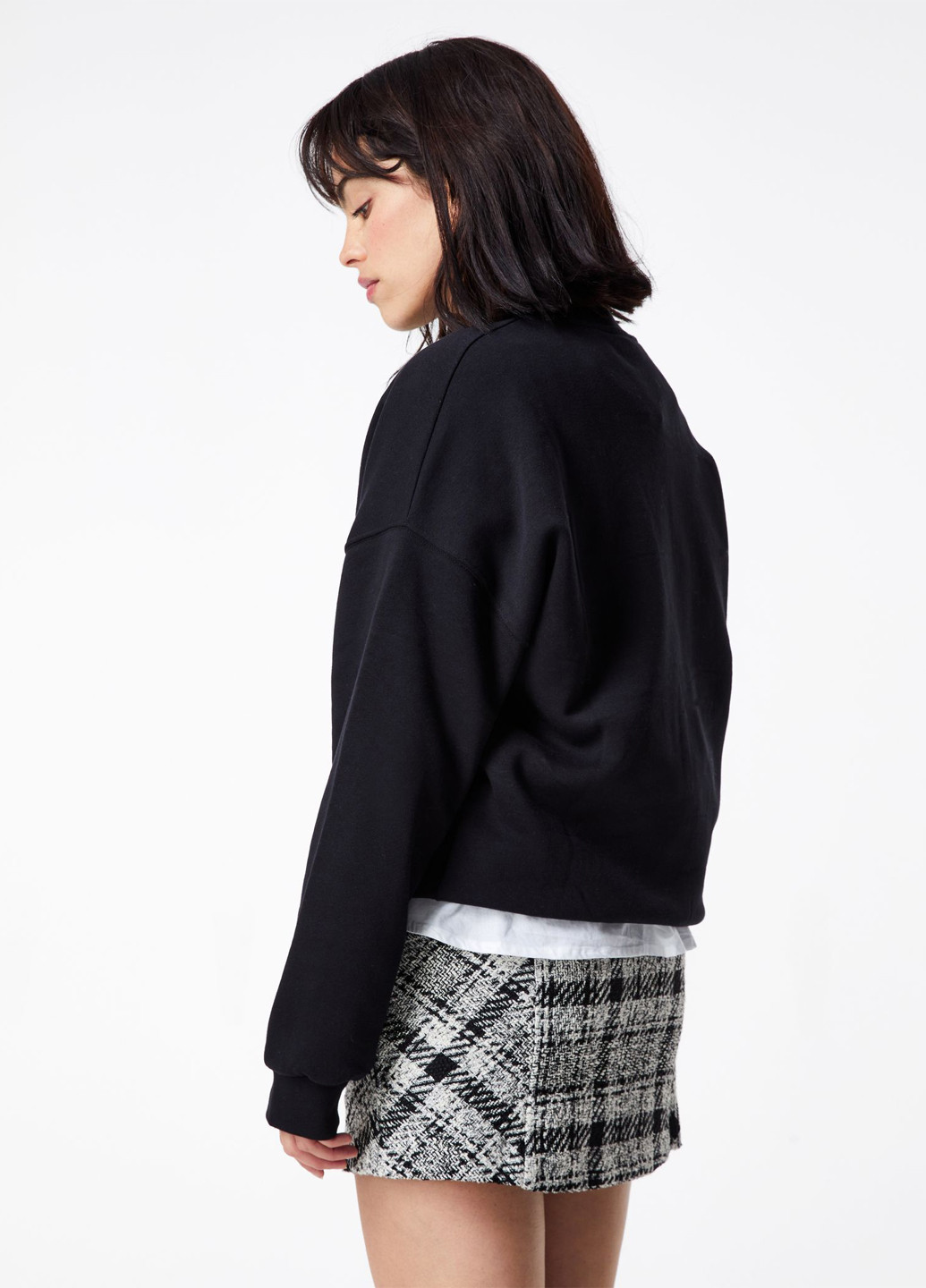 Черно-белая кэжуал в клетку юбка Jennyfer карандаш