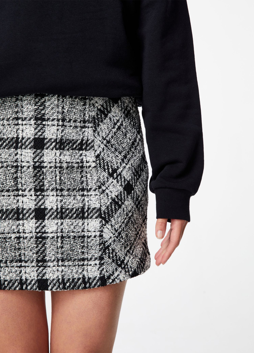 Черно-белая кэжуал в клетку юбка Jennyfer карандаш