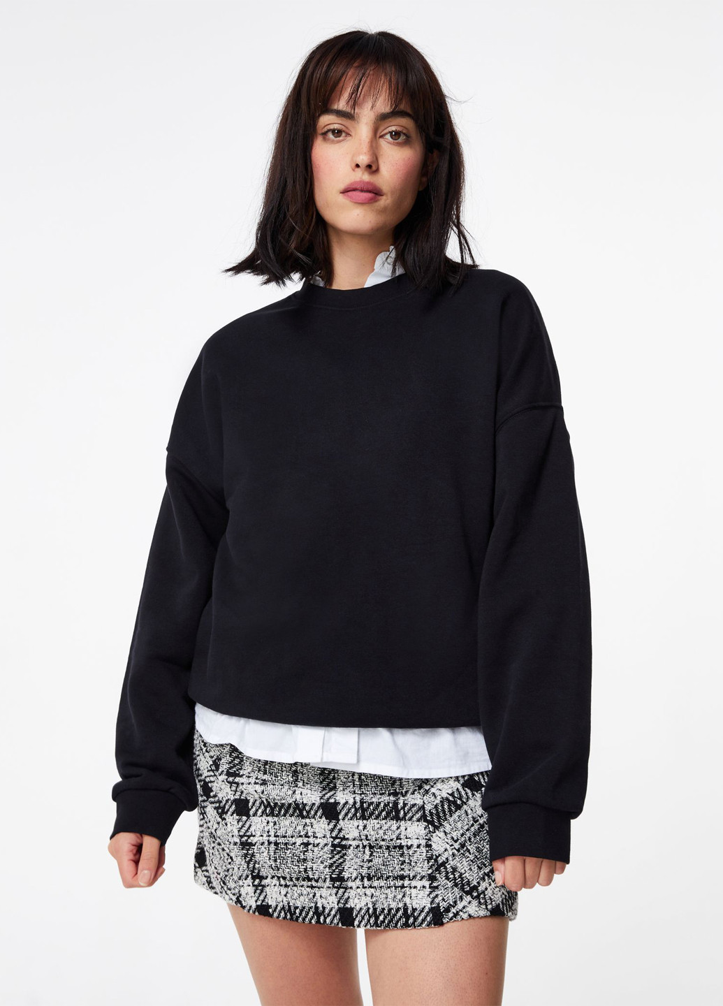 Черно-белая кэжуал в клетку юбка Jennyfer карандаш