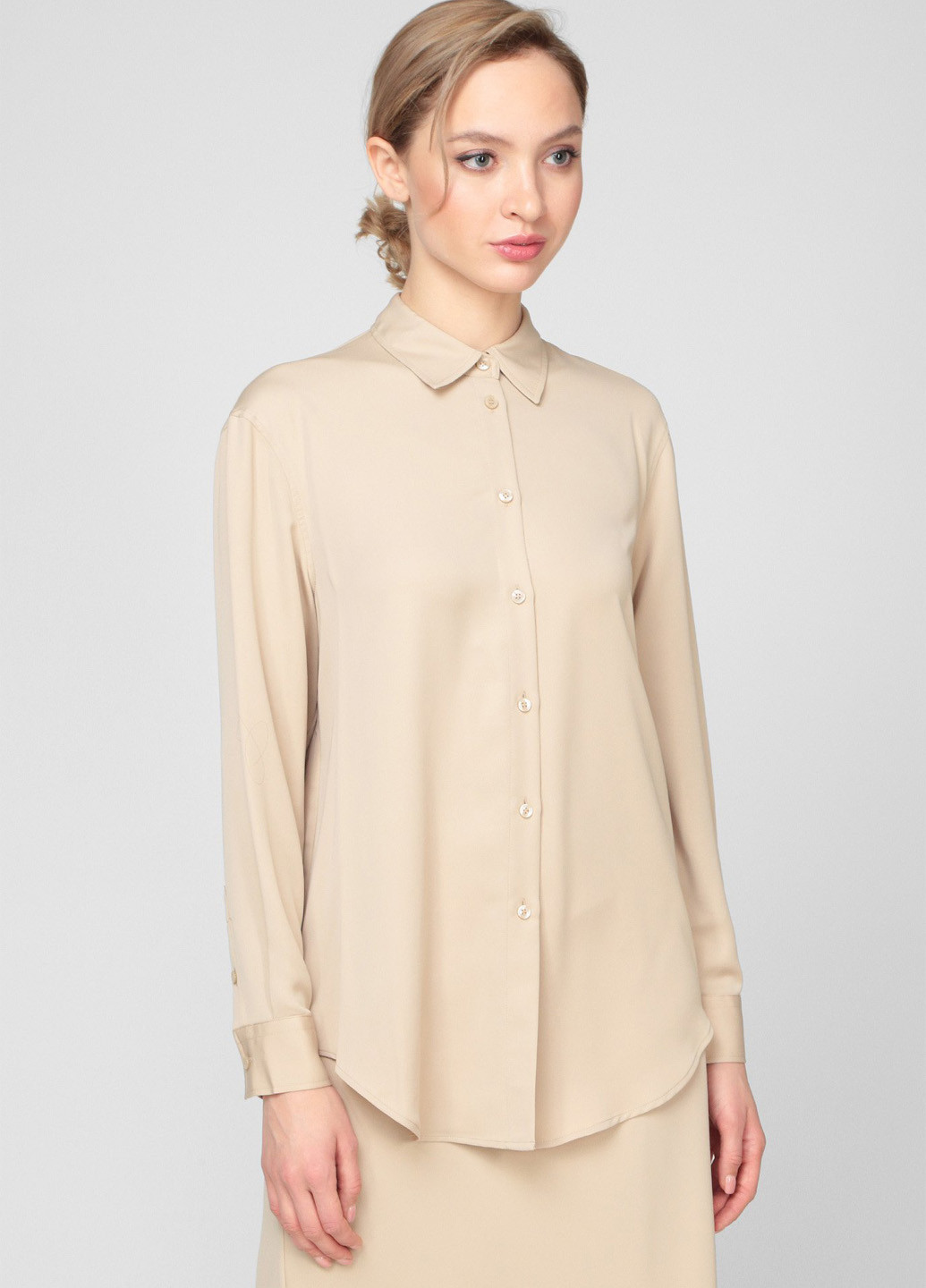 Бежевая кэжуал рубашка однотонная Calvin Klein