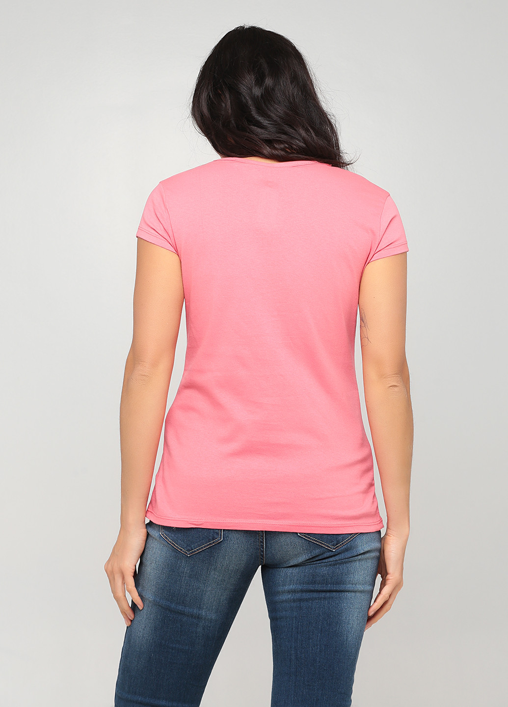 Розовая летняя футболка OTTODIX