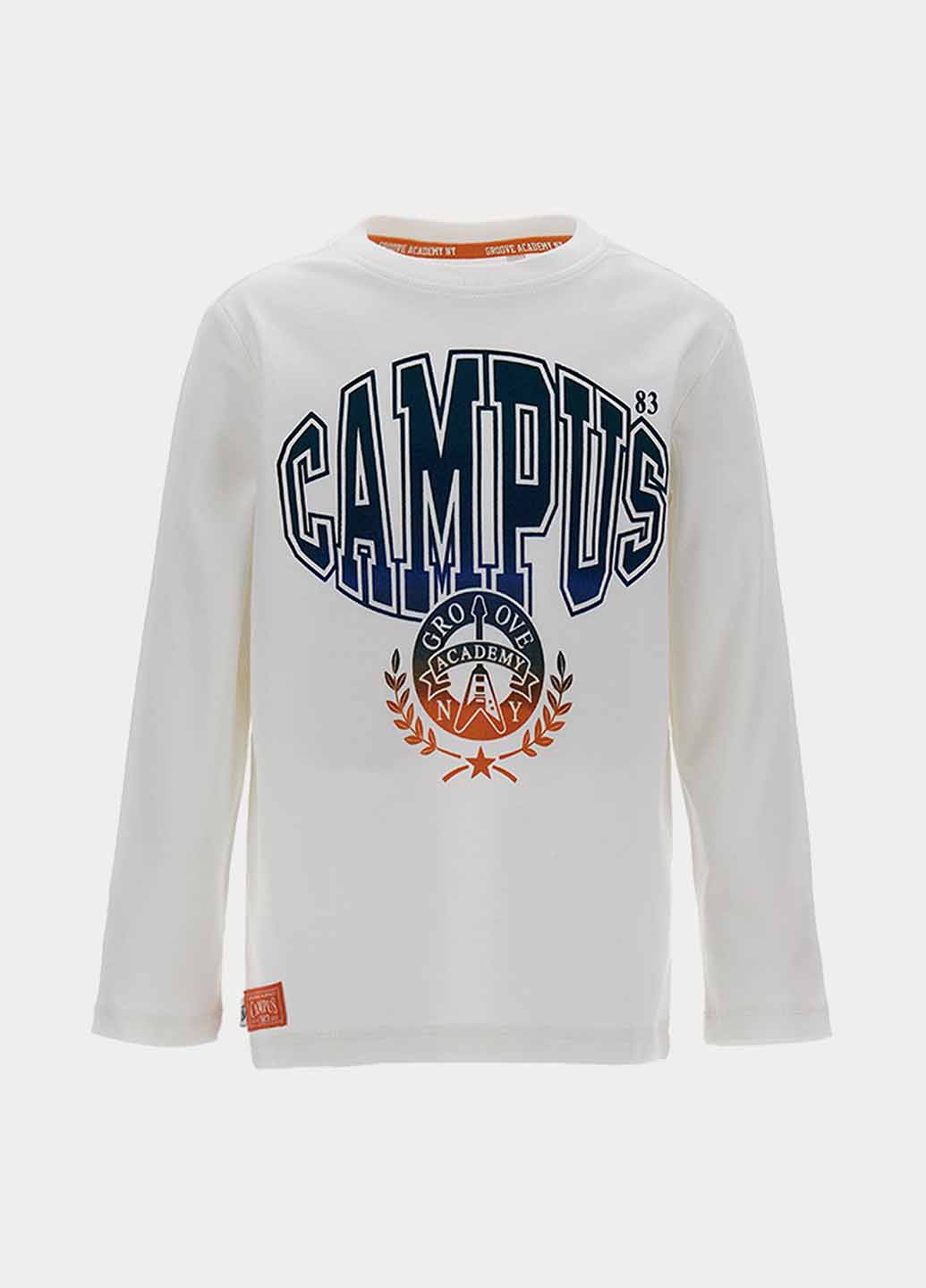 Белый демисезонный кэжуал лонгслив Original Marines с надписями