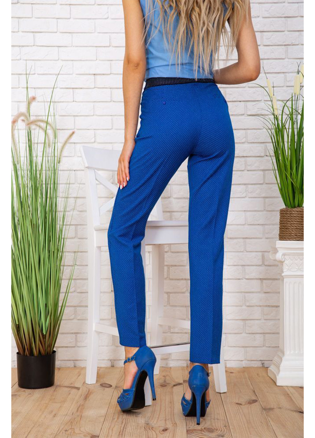 Светло-синие кэжуал демисезонные прямые брюки Ager