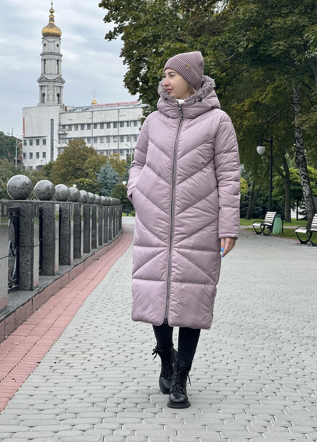 Лілова зимня куртка KTL&Kattaleya