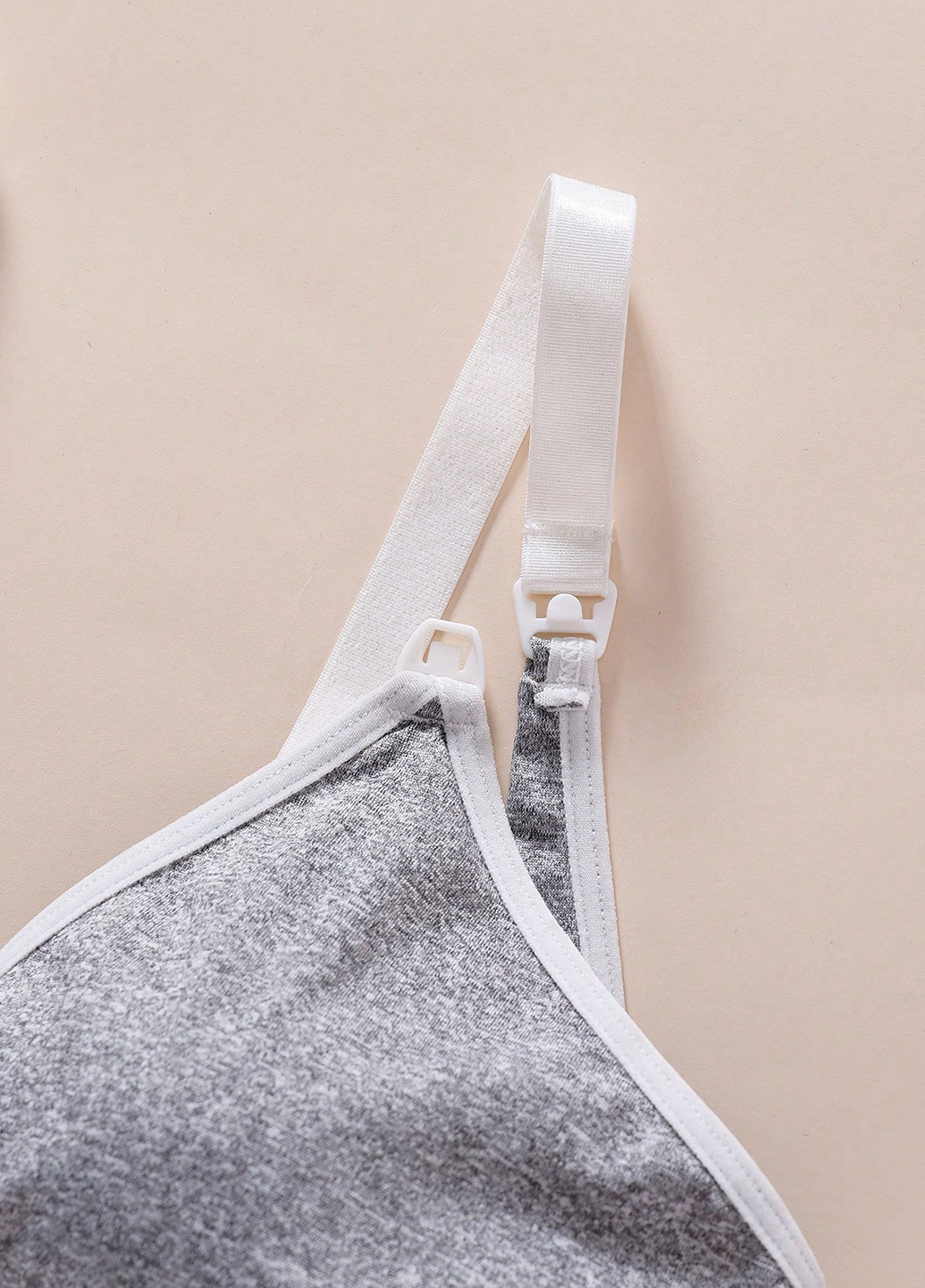 Серый триэнджел бюстгальтер для кормящих SHEIN без косточек полиэстер