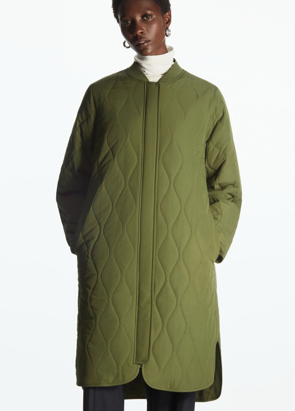 Оливкова (хакі) демісезонна куртка двохстороння Cos