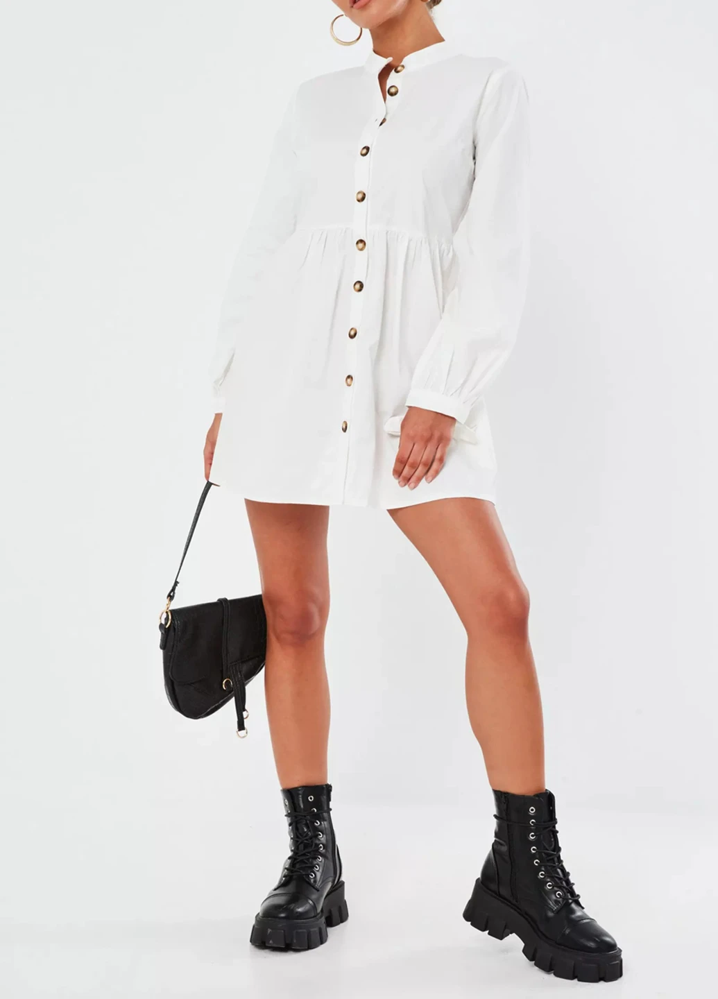 Белое кэжуал платье Missguided однотонное