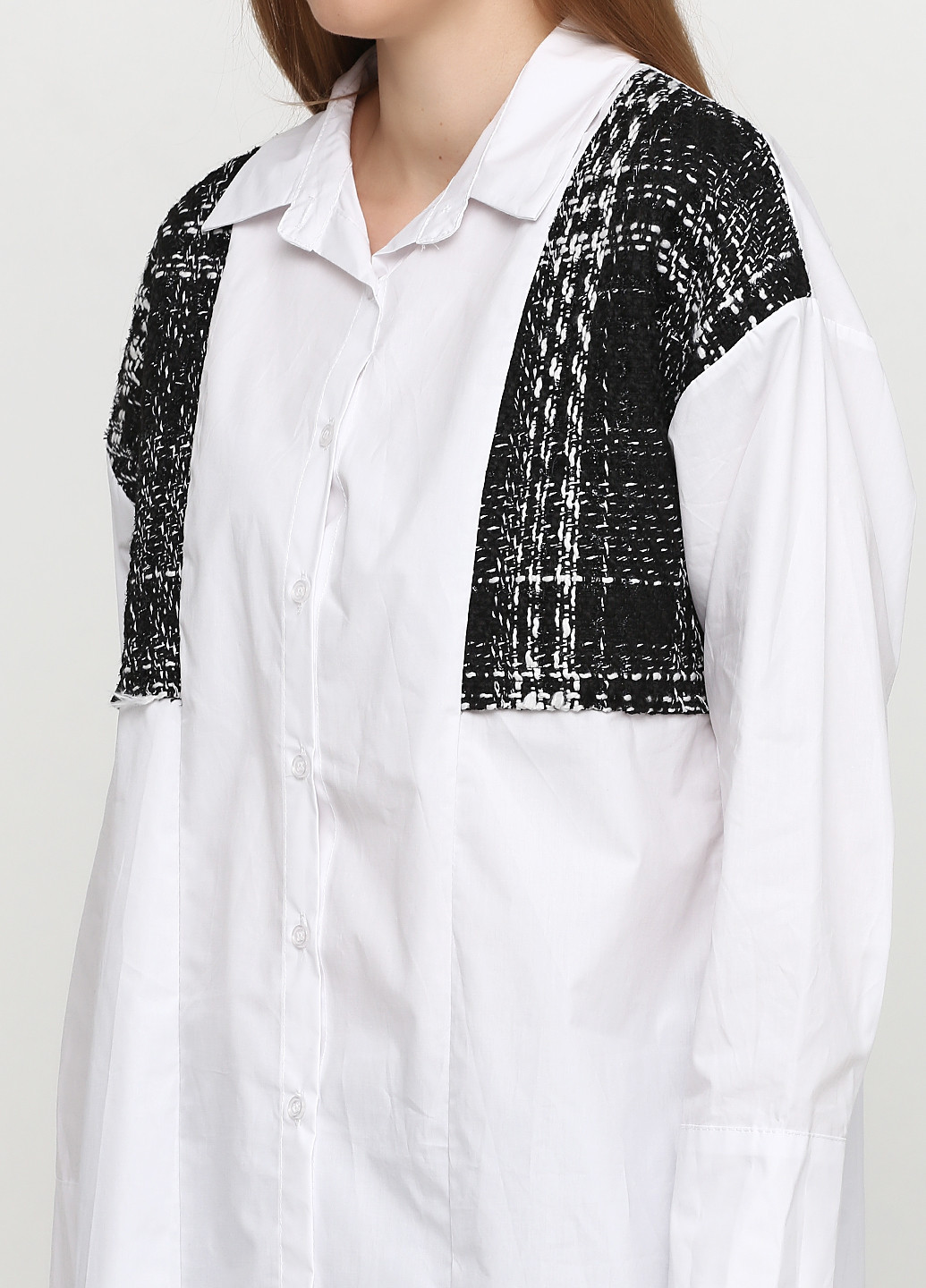 Белая кэжуал рубашка однотонная Stella Milani