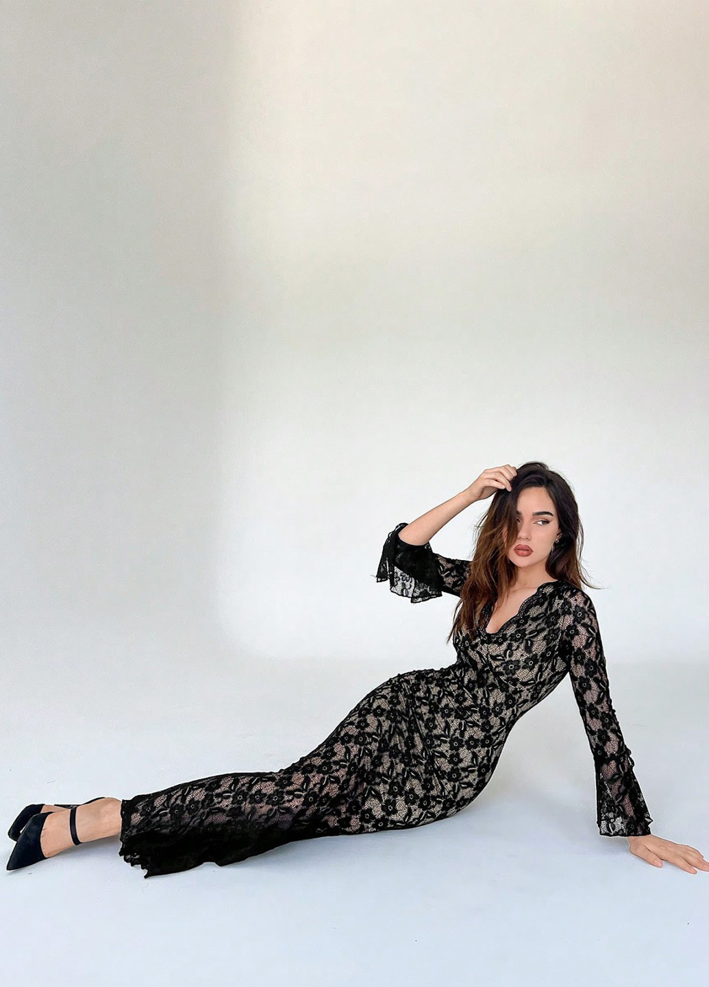 Чорна вечірня сукня силуетна SHEIN з квітковим принтом