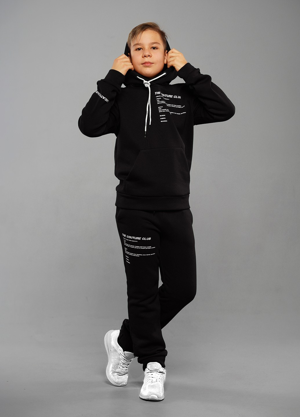 Черный зимний спортивный костюм с надписями Sinthia (206676619)