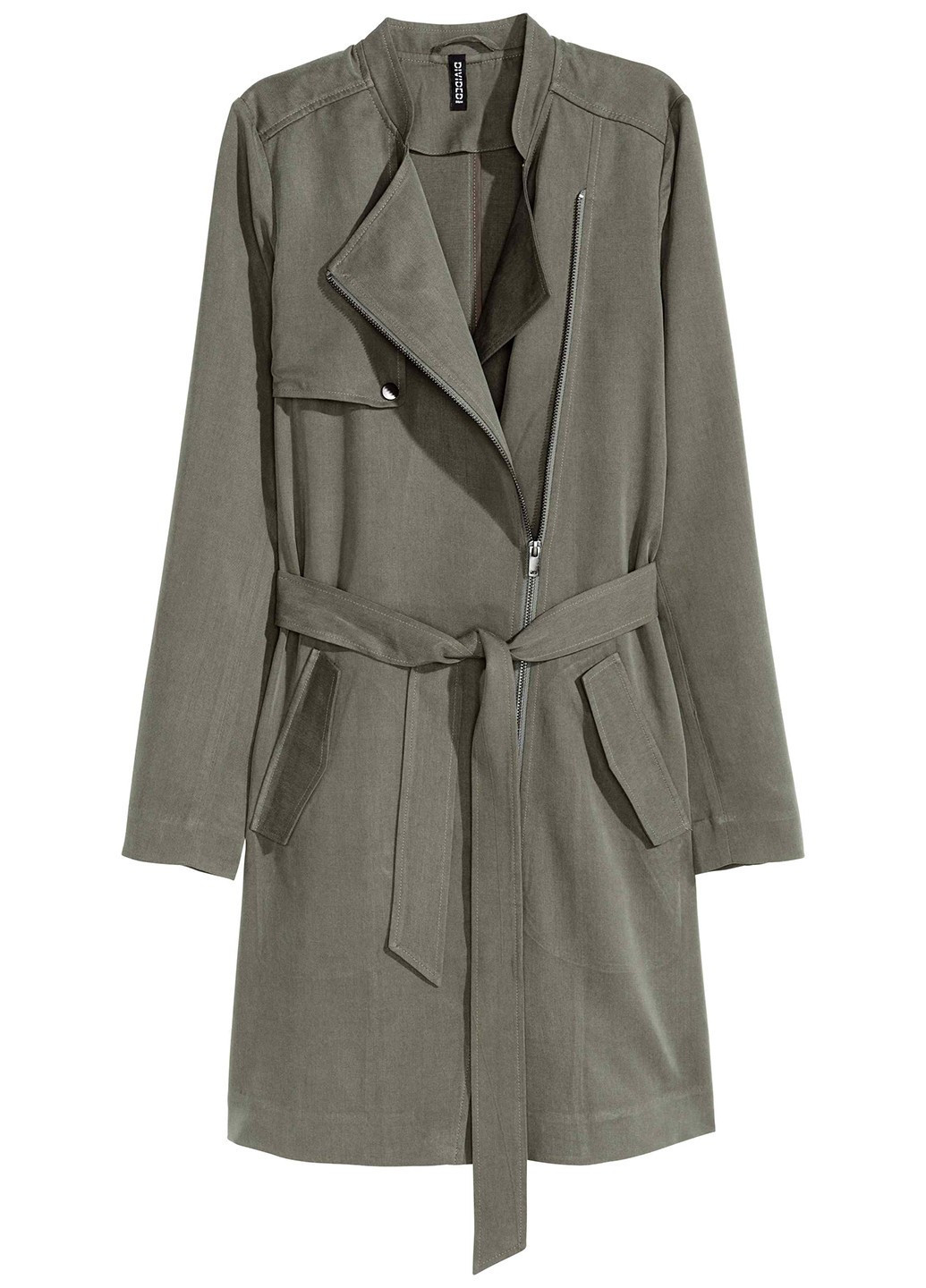 Серо-зеленое демисезонное Пальто H&M