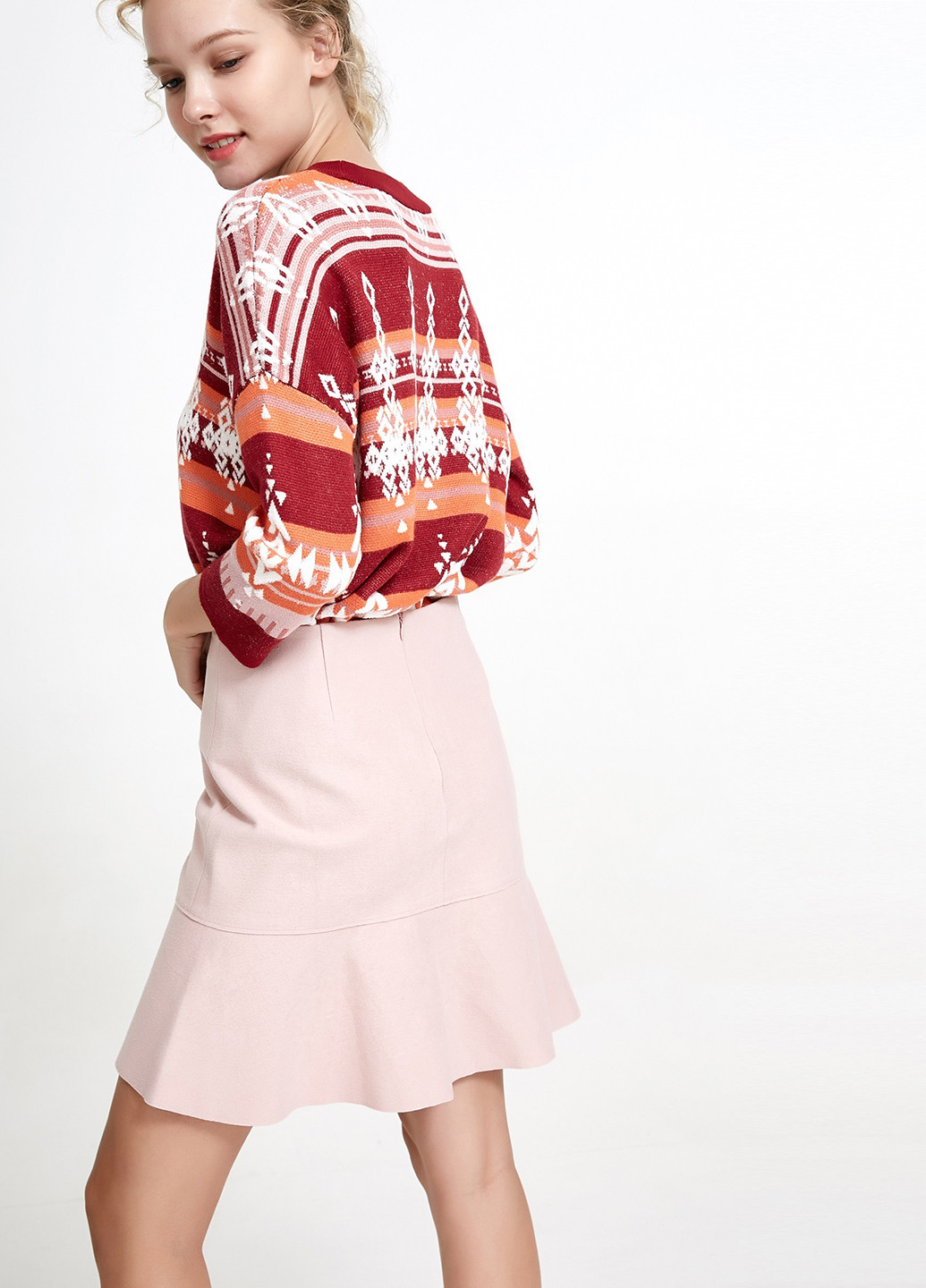 Светло-розовая кэжуал однотонная юбка Vero Moda