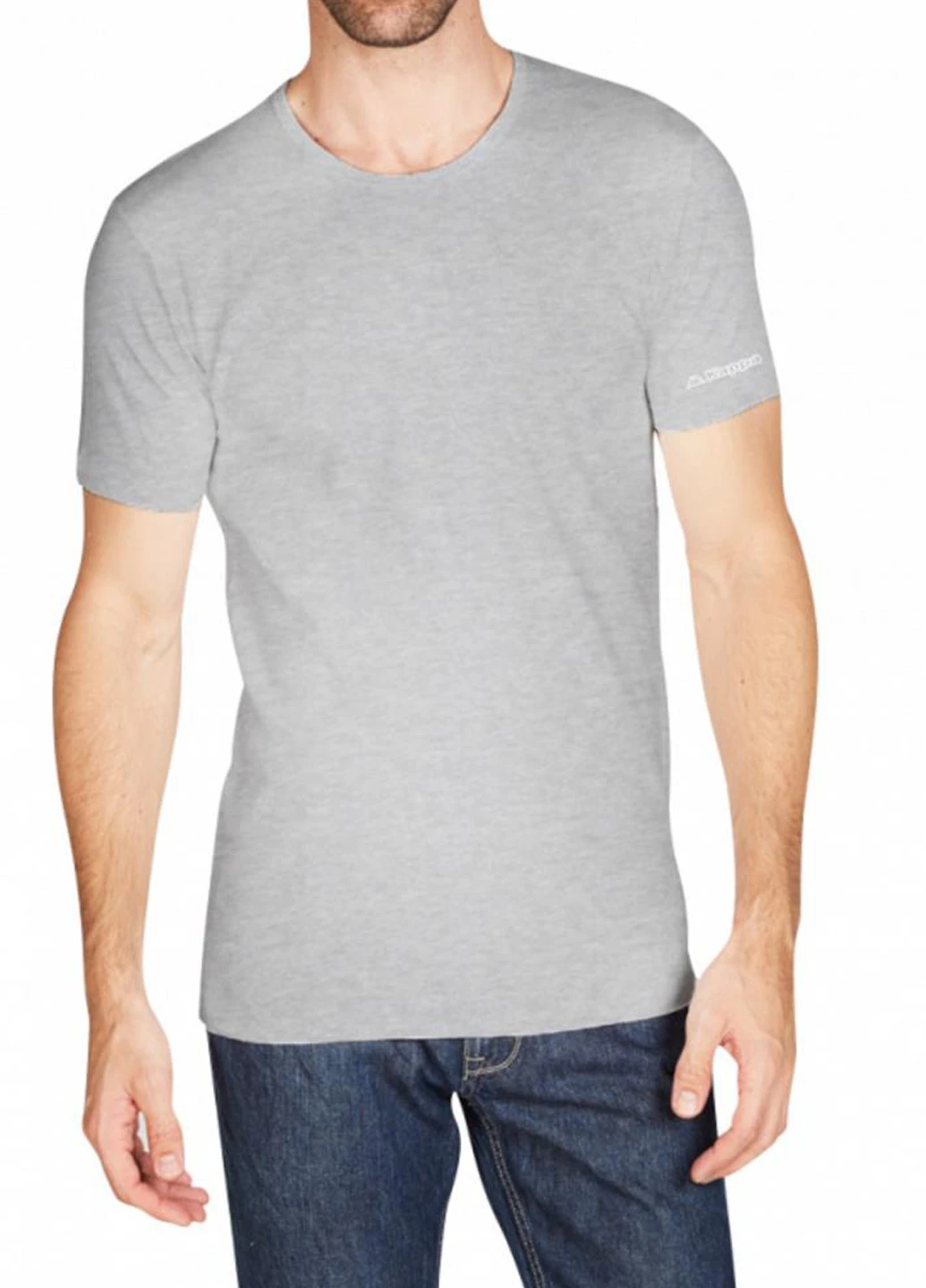 Светло-серая футболка k1305-grigiounito Kappa T-shirt Mezza Manica Girocollo