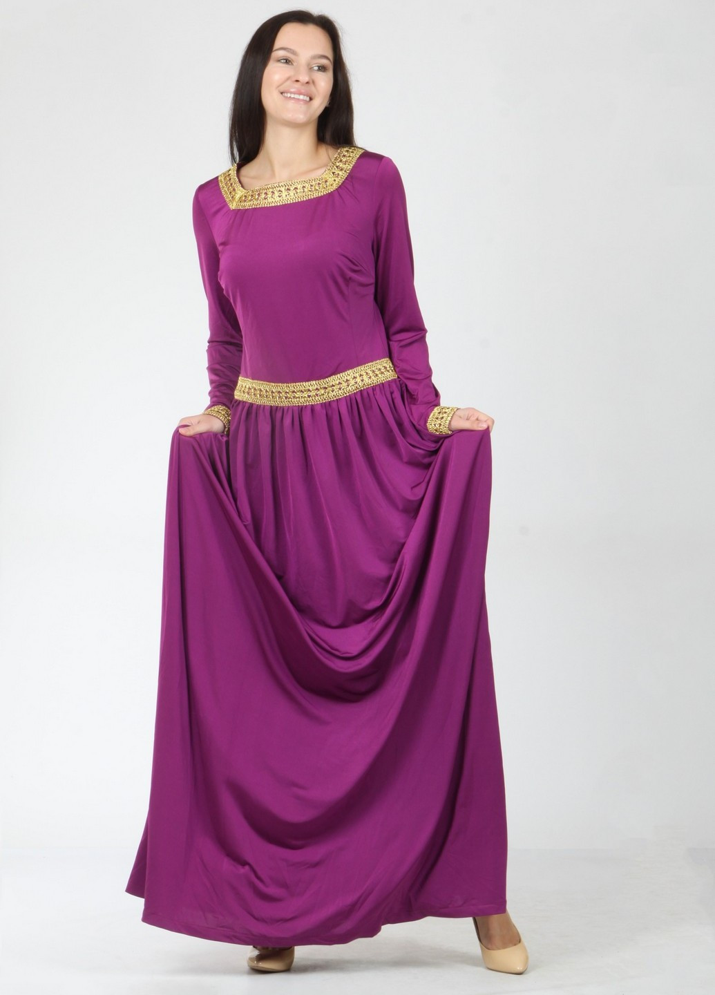 Фиолетовое вечернее платье Milena однотонное