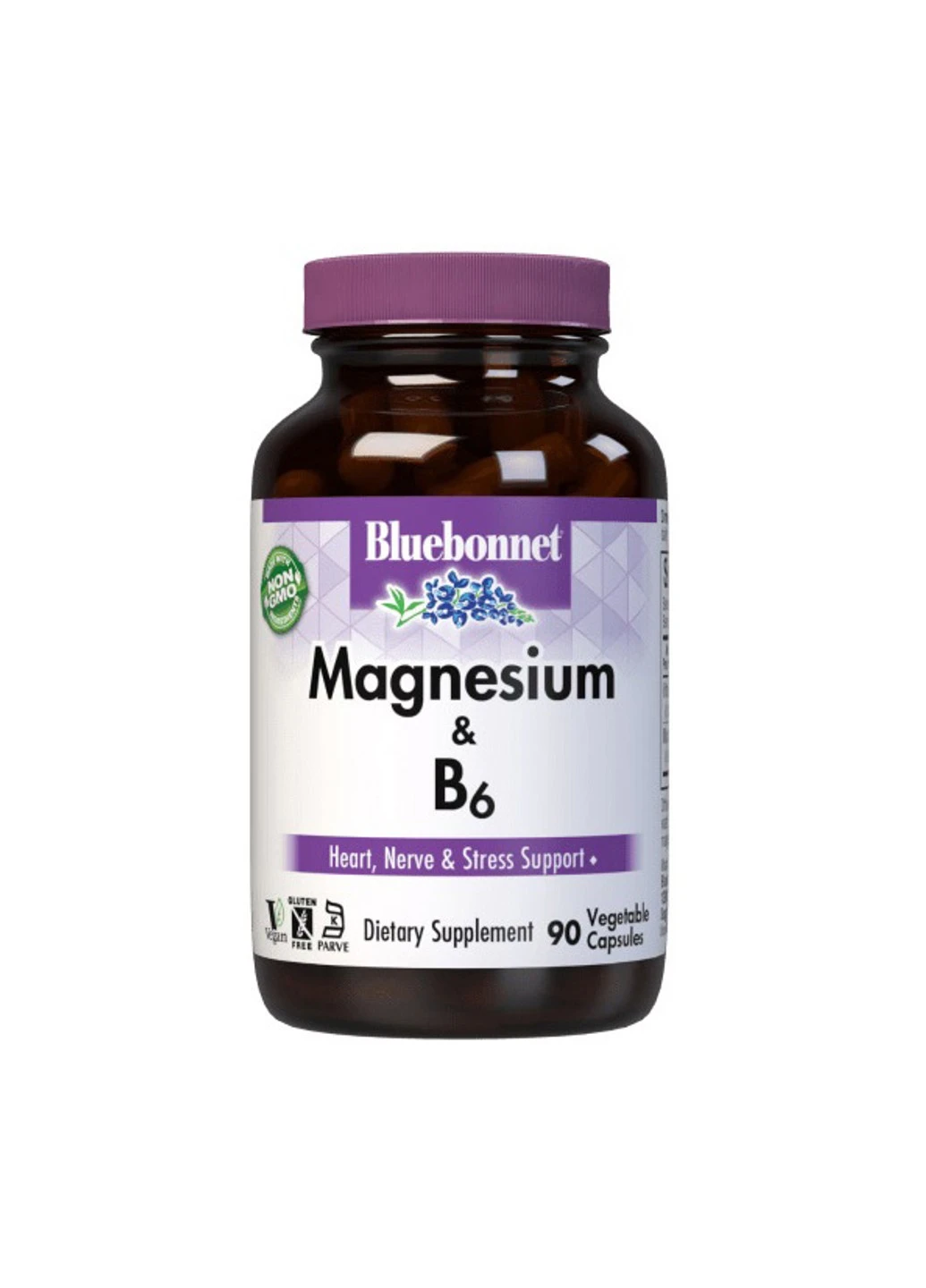 Магній Б6 Magnesium & B6 90 капсул Bluebonnet Nutrition (255409518)