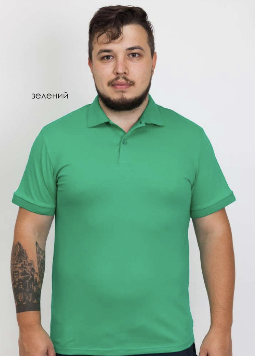 Зелена однотонна футболка polo Габби
