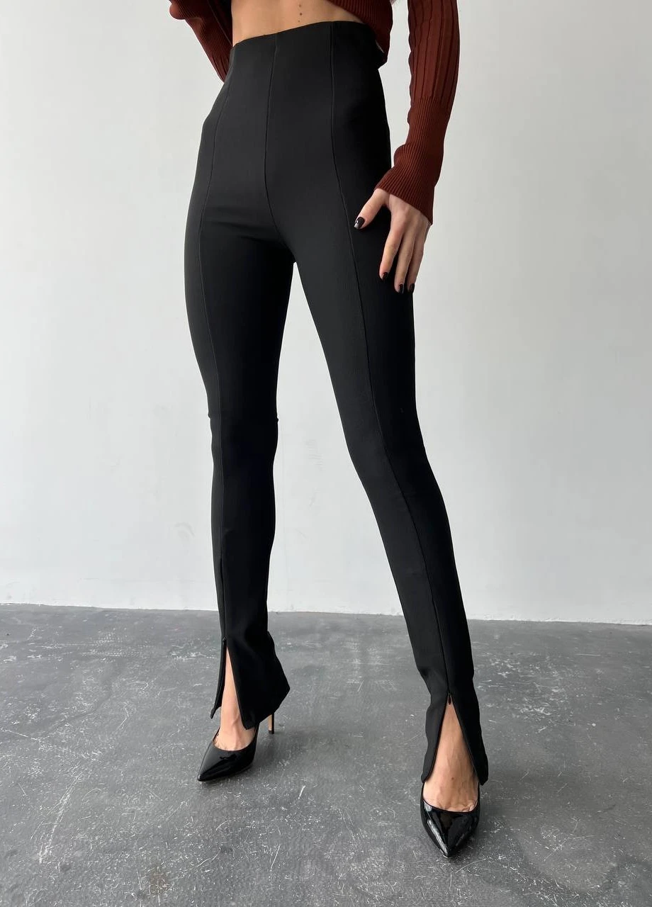 Чорні лосини з блискавками No Brand (256537891)