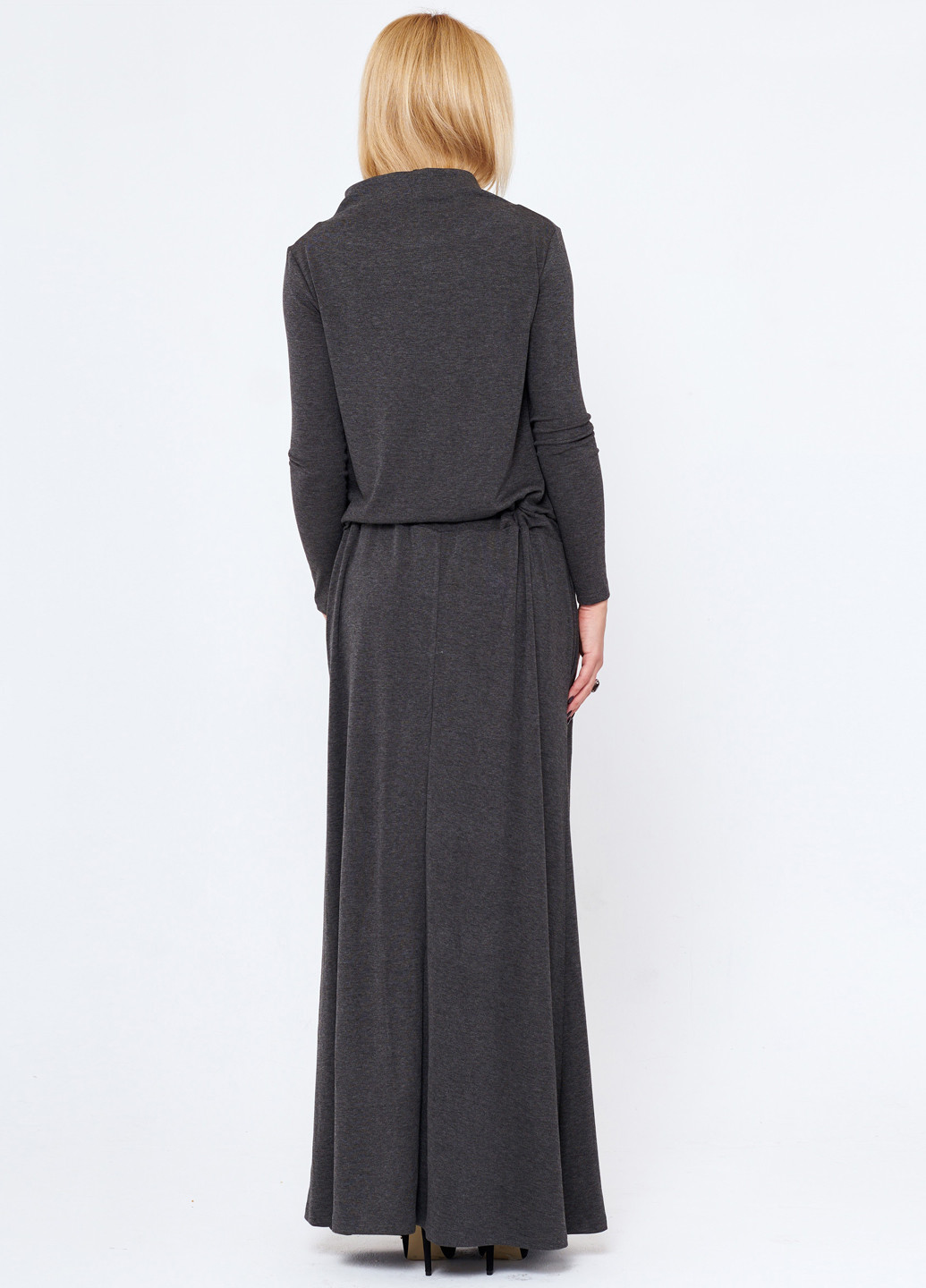 Темно-серое кэжуал платье макси Majaly однотонное