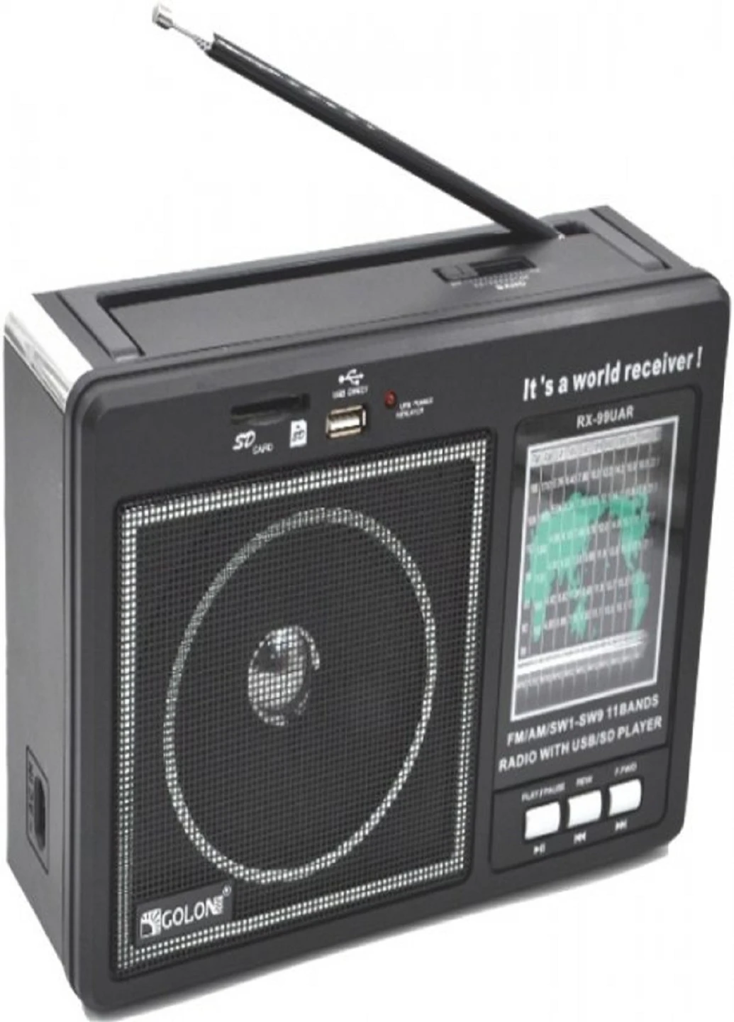 Радіоприймач RX-99 колонка MP3 з USB та акумулятором Golon (253934558)