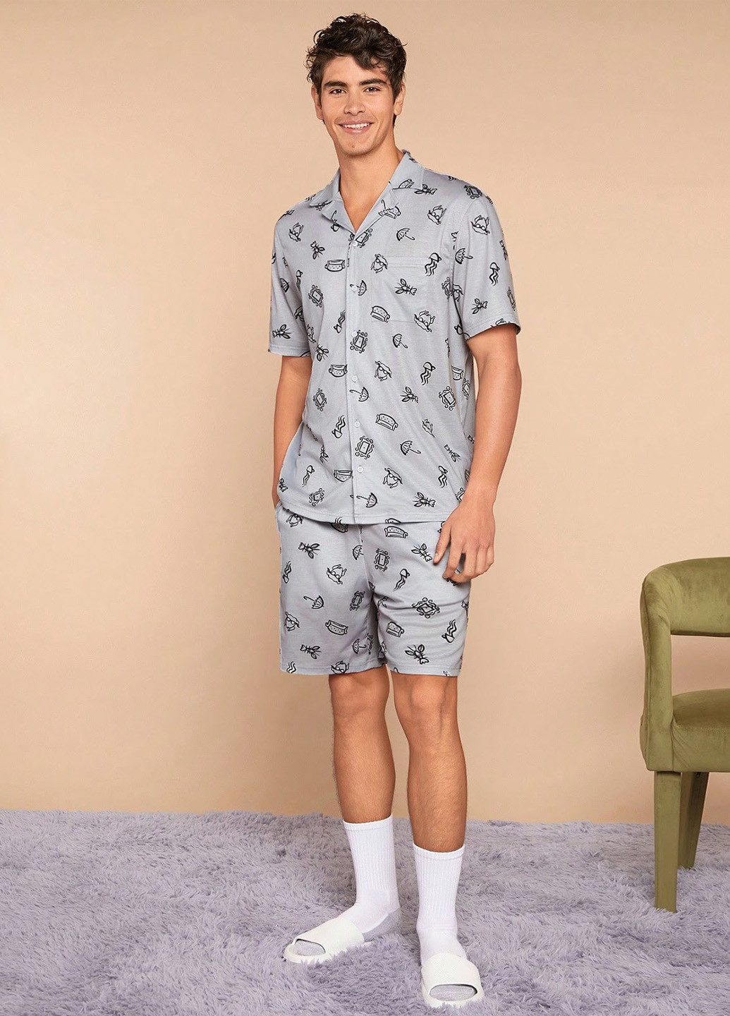 Піжама (сорочка, шорти) SHEIN (329841104)