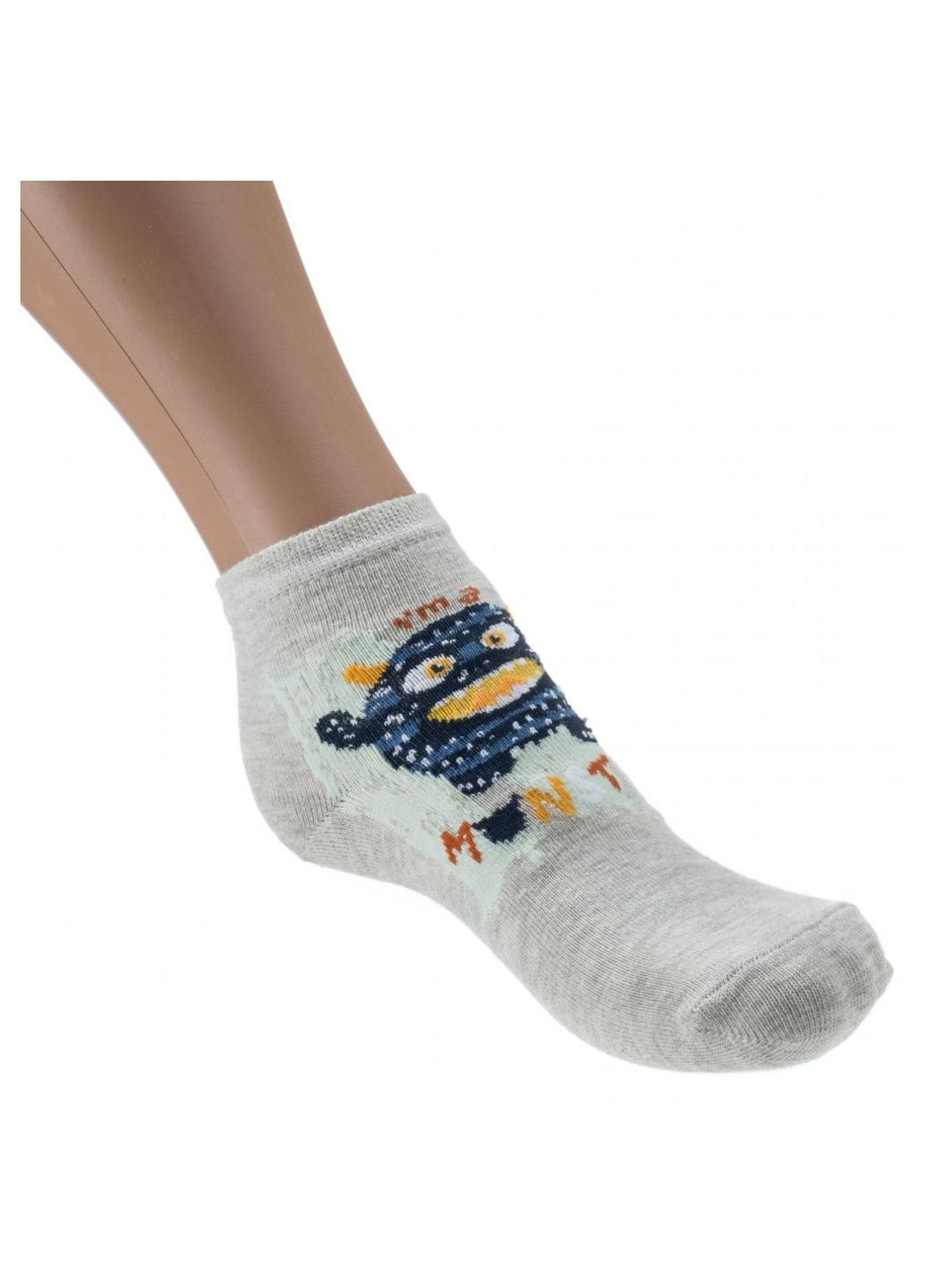 Светло-серые носки с монстриками (m0c0101-1404-3b-gray) BNM демисезон (251770683)