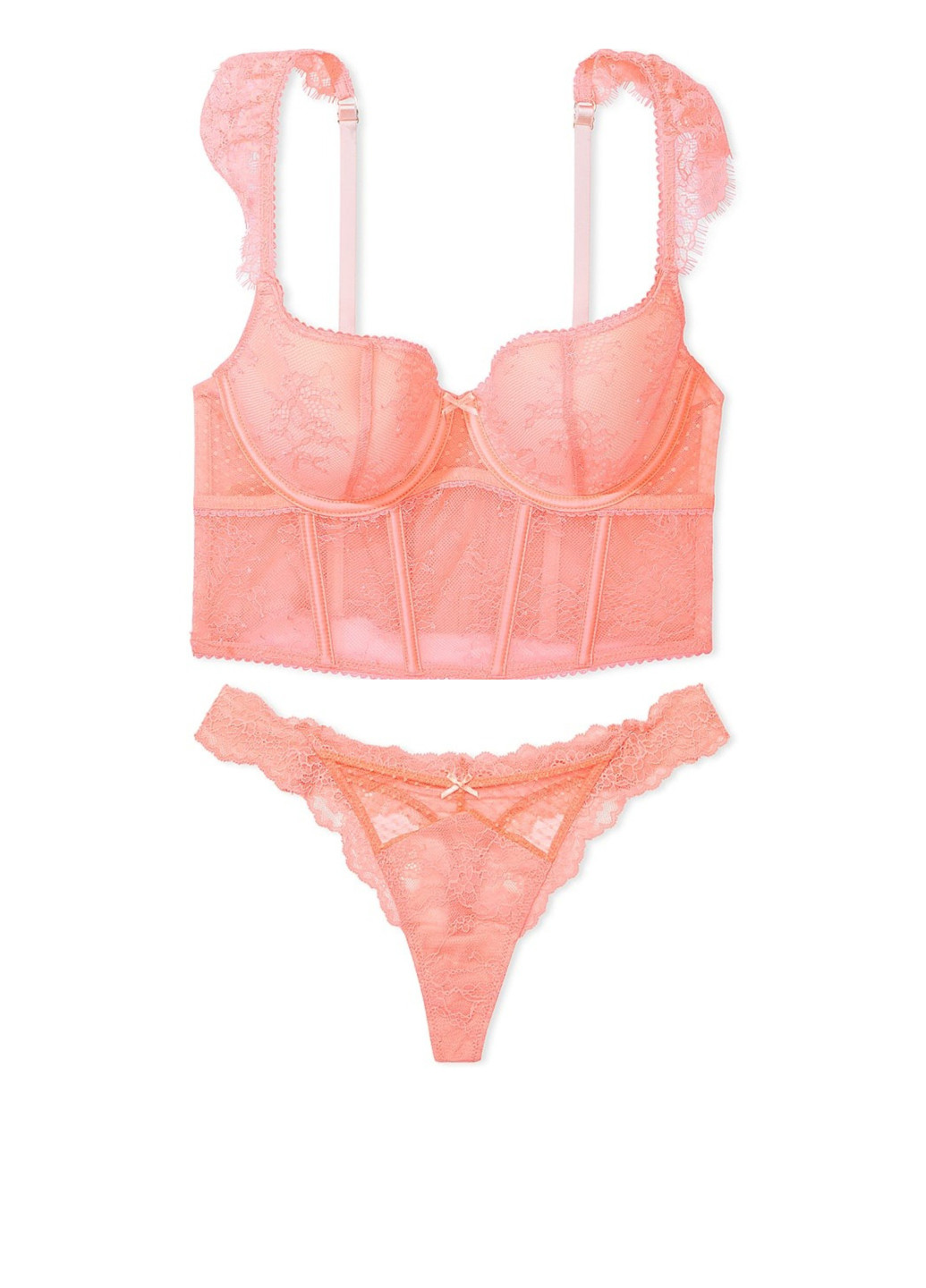 Оранжевый демисезонный комплект (бюстье, трусики) Victoria's Secret