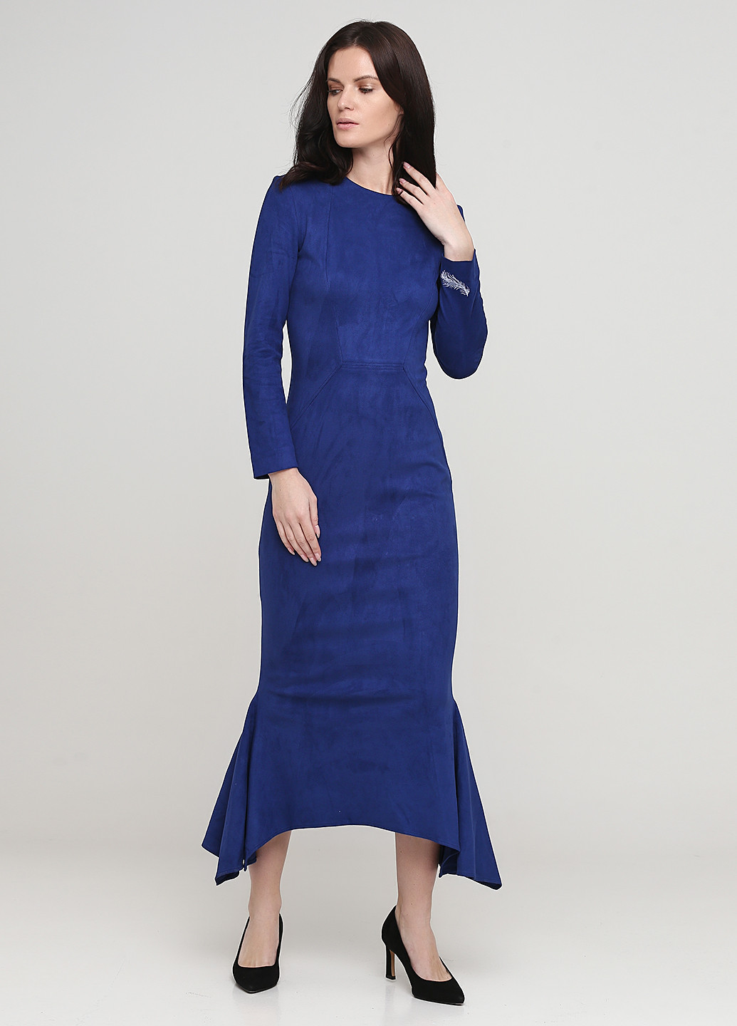 Синее деловое платье годе Anastasia Ivanova for PUBLIC&PRIVATE однотонное
