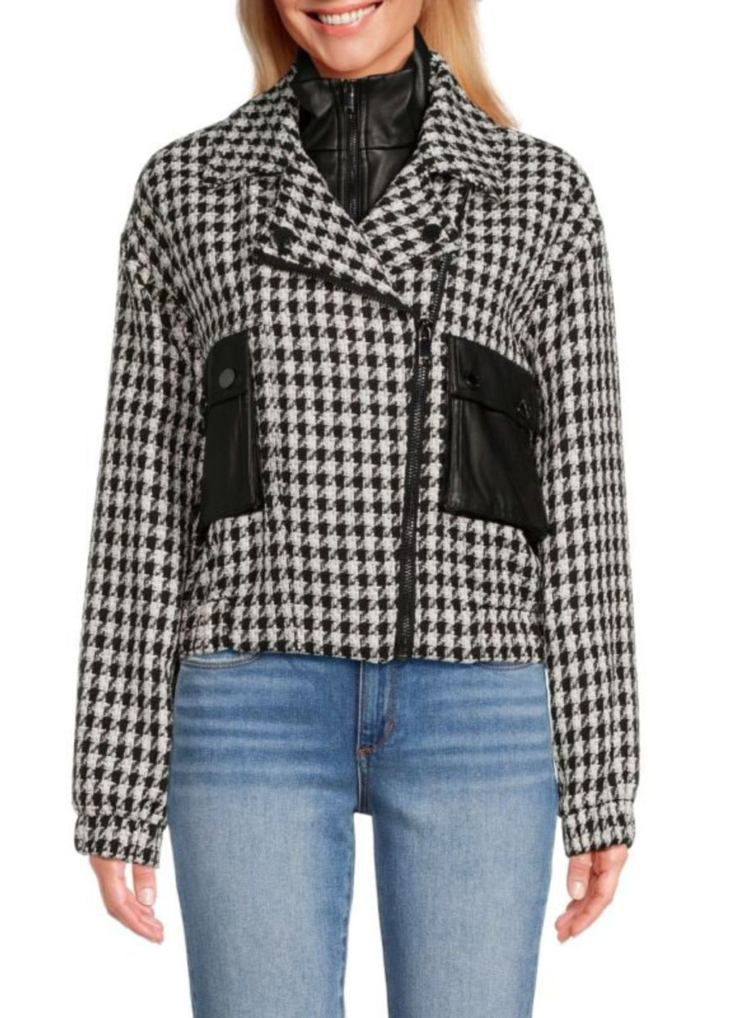 Чорно-біла демісезонна куртка косуха Karl Lagerfeld