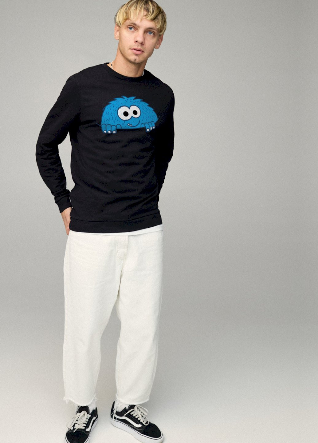 Черный свитшот мужской basic /no flis/ YAPPI рисунок (251424168)