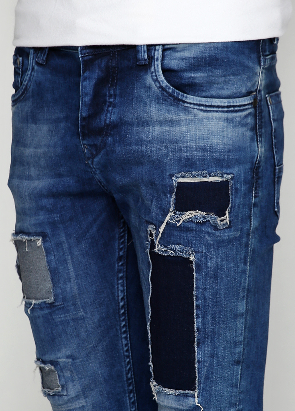 Синие демисезонные зауженные джинсы LARGE & RIDE