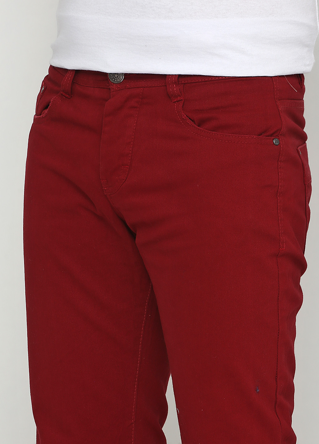 Красные кэжуал демисезонные прямые брюки Colours