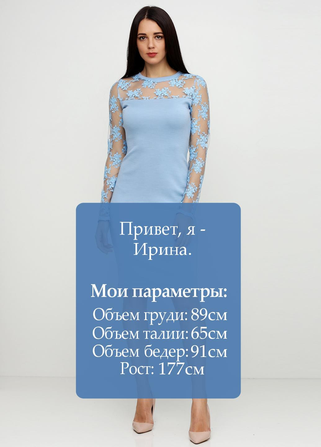 Голубое кэжуал платье Zephyros однотонное