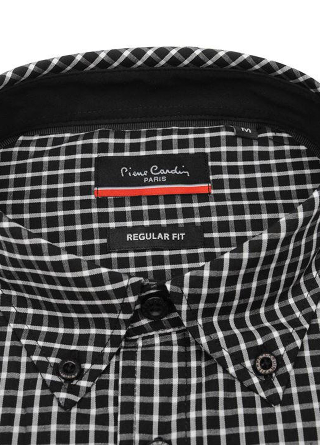 Черная кэжуал рубашка в клетку Pierre Cardin