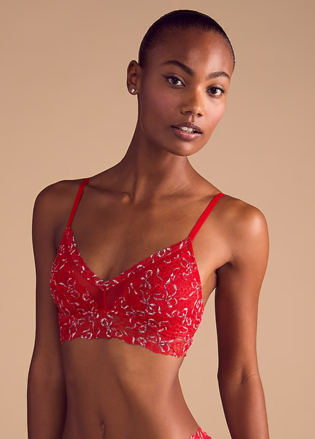 Красный демисезонный комплект (бюстгальтер, трусики) Victoria's Secret