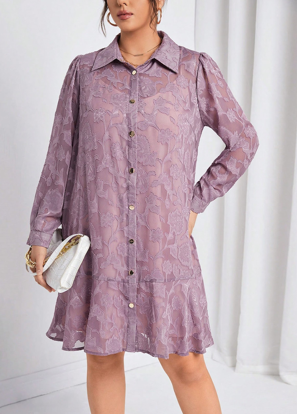 Світло-рожева кежуал сукня сукня-сорочка SHEIN однотонна