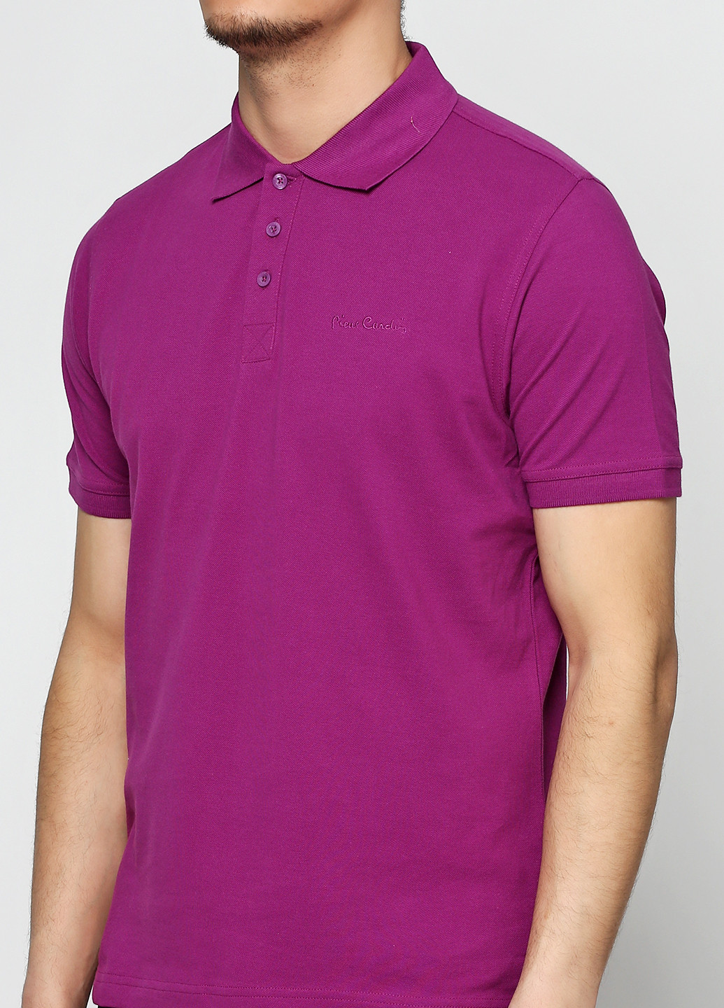 Фиолетовая футболка-поло для мужчин Pierre Cardin однотонная