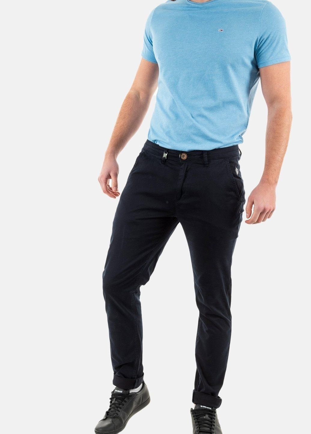 Темно-синие кэжуал демисезонные чиносы брюки Benson & Cherry