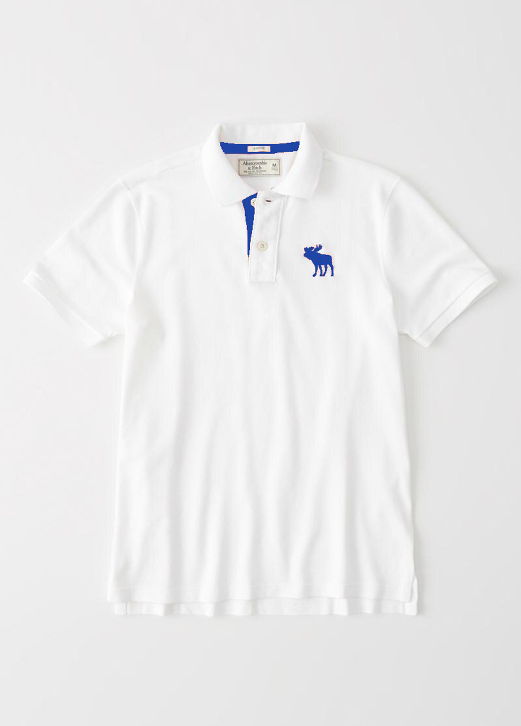 Белая футболка-поло для мужчин Abercrombie & Fitch с логотипом