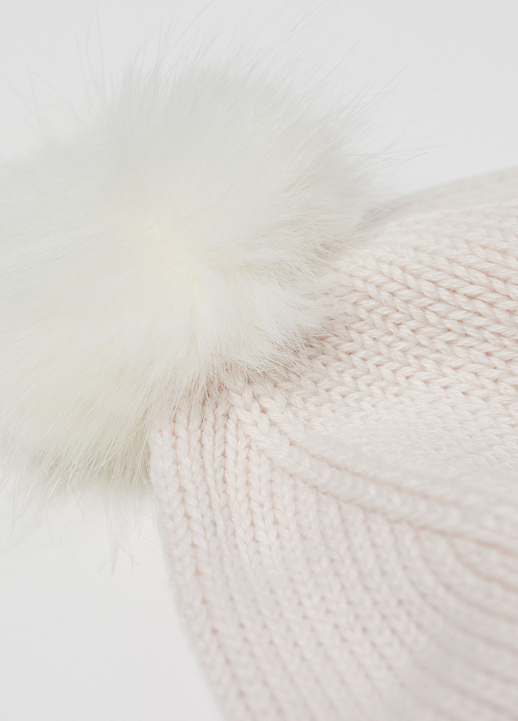 Пудровый зимний комплект (шапка, рукавицы) H&M