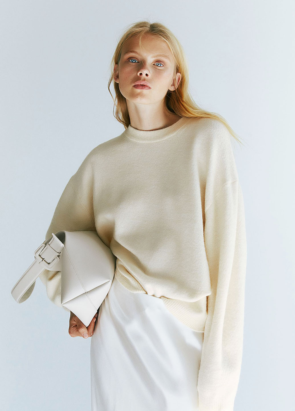 Кремовий демісезонний джемпер оверсайз H&M